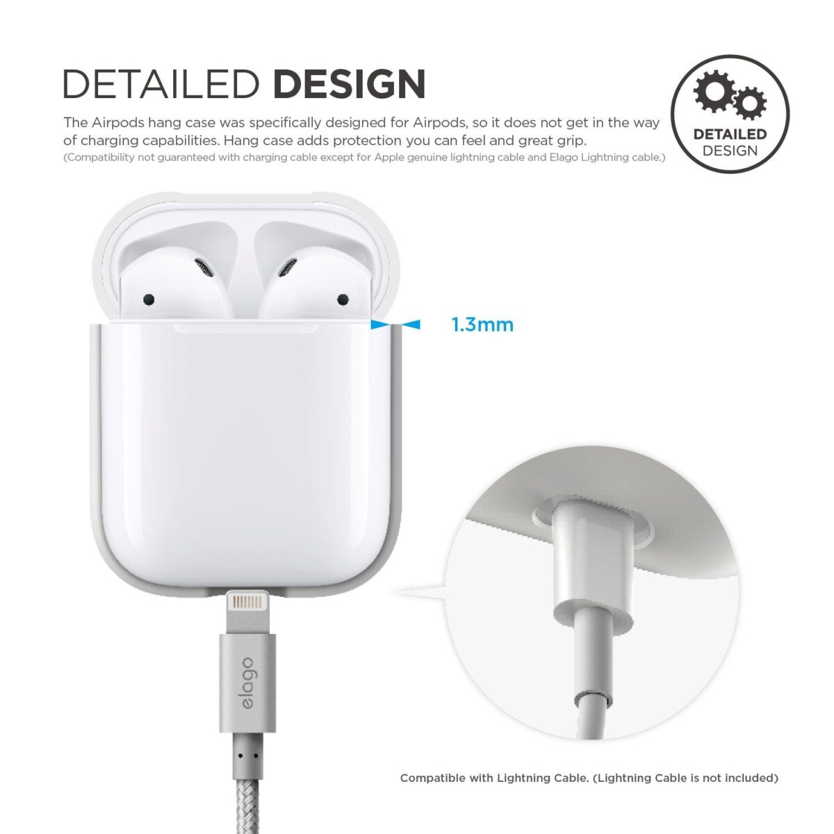ELAGO AIRPODS SILICONE CASE WHITE-7776