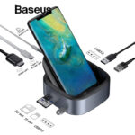 BASEUS MATE DOCKING INTELLIGENT HUB EXPANDED SOCKET TYPE-C(8IN1 PHONE HOLDER DOCKING STATION)-22771