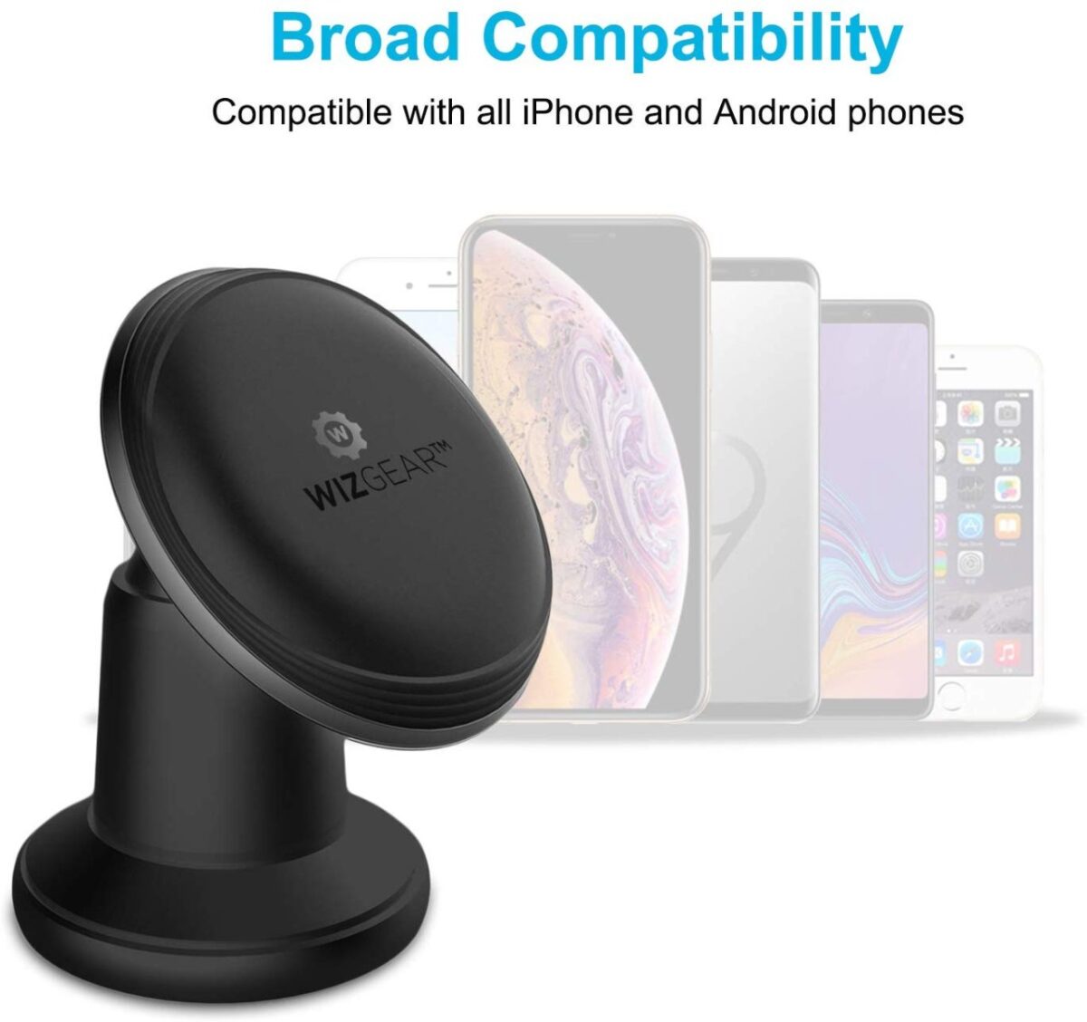 WIZGEAR MAGNETIC STICK ON METAL MOUNT- BLACK-23749