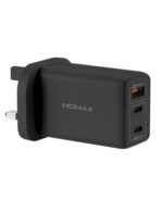 Momax Fast Pro Gan Charger Kit (Carrying Case + 65w 3port Uk Plug + Lightning to Type-c Cable ) - Black-32901