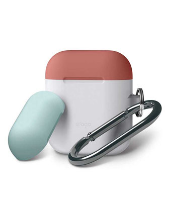 Elago Duo Hang Case for Airpods - Body-Night Glow / Top-Italian Rose,Coral Blue-0