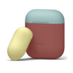 Elago Duo Case for Airpods - Body-Italian Rose / Top-Coral Blue, Yellow-0