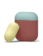 Elago Duo Case for Airpods - Body-Italian Rose / Top-Coral Blue, Yellow-0