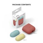 Elago Duo Case for Airpods - Body-Italian Rose / Top-Coral Blue, Yellow-39785