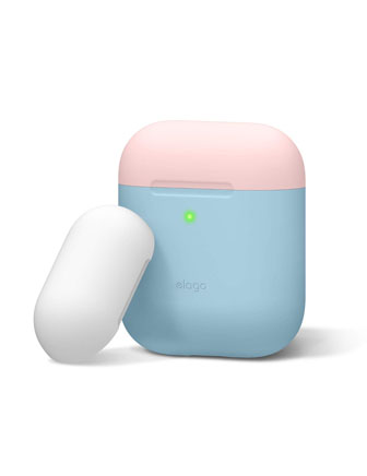 Elago Duo Case for Airpods - Body- Pastel Blue / Top- Pink, White-0