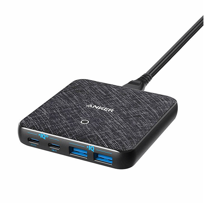 Anker PowerPort Atom lll 65W Slim Charger with 2 USB-C Power iQ 3.0 and 2 USB-A Ports - Black-0