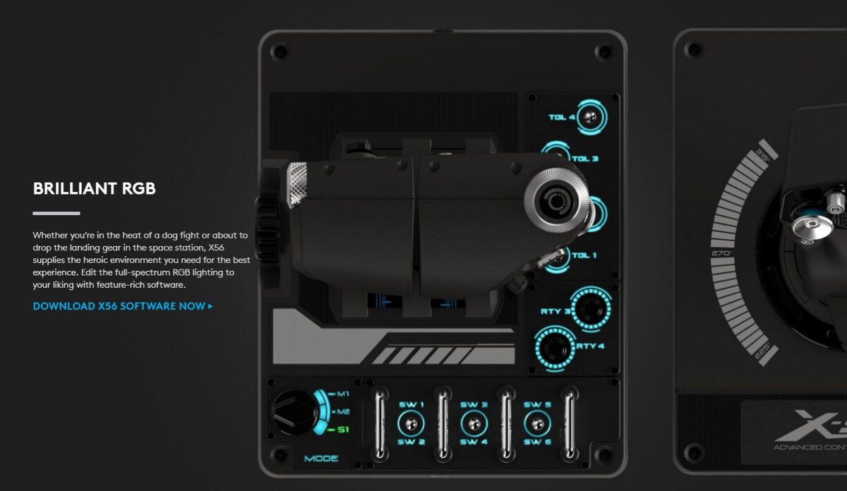 Logitech X56 H.o.t.a.s. Rgb Throttle and Stick Controller-43314