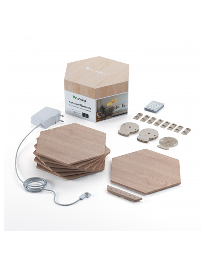 Nanoleaf Elements Wood Look Hexagons Starter Kit 7PK-0