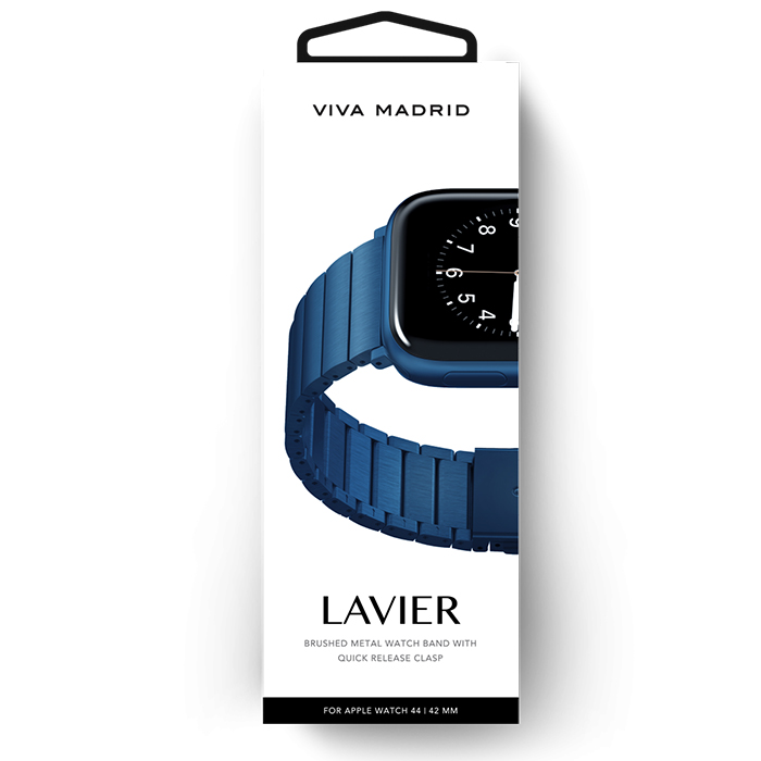 Viva Madrid Lavier Metal Watch Strap For Apple Watch 42/44/45MM - Blue-0