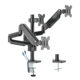 Twisted Minds Premium Triple Monitors Aluminum Arm With USB Ports Black - TM-26-C018UP-0