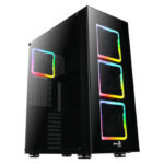 Aerocool CC Tor Pro-G-BK-v1 (SA) / 4 pcs RGB Square fan - USB3.0 x 2 -Glass Edition -Black-0