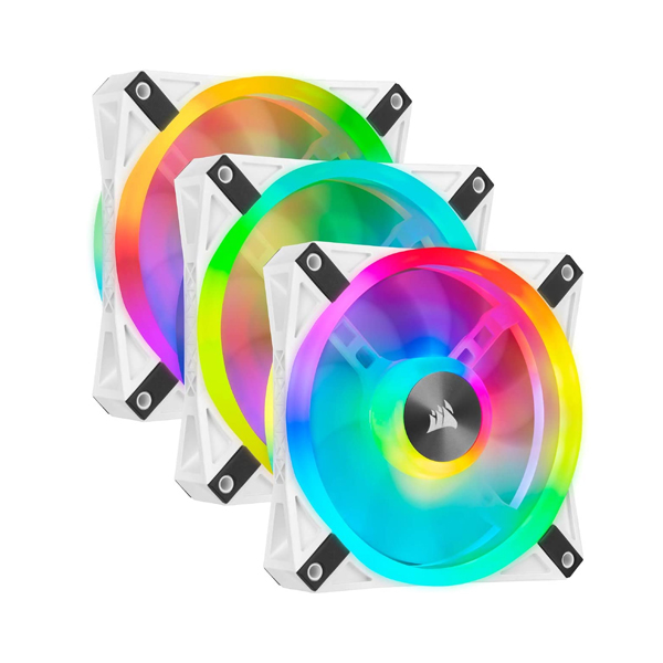 Corsair iCUE QL120 ARGB PWM White Fan - Triple Fan Kit with Lighting Node CORE-0