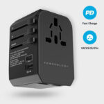 Powerology 2.4A PD 45W Universal Multi-Port Travel Charger - Black-thumbnail