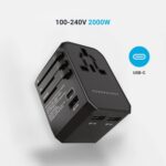 Powerology 2.4A PD 45W Universal Multi-Port Travel Charger - Black-61770