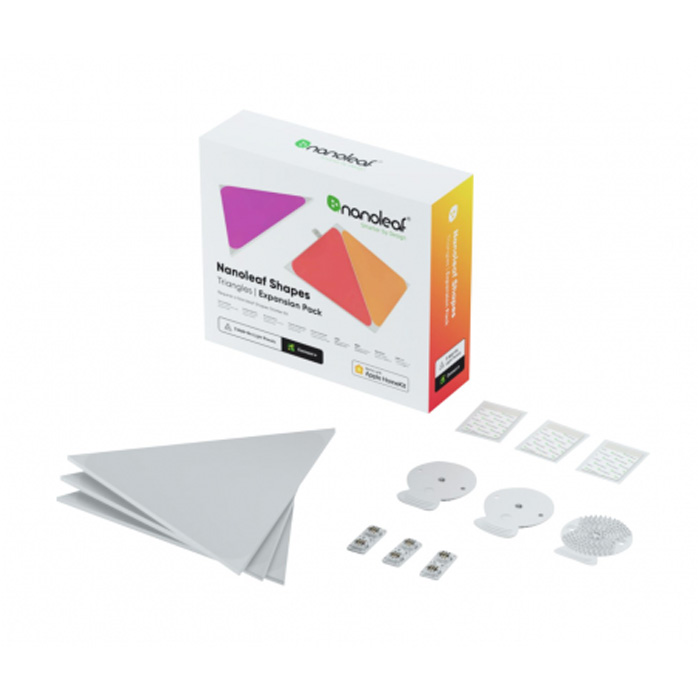 Nanoleaf Shapes Triangles Expansion Pack with 3x Multicolor Triangle Light Panels-0