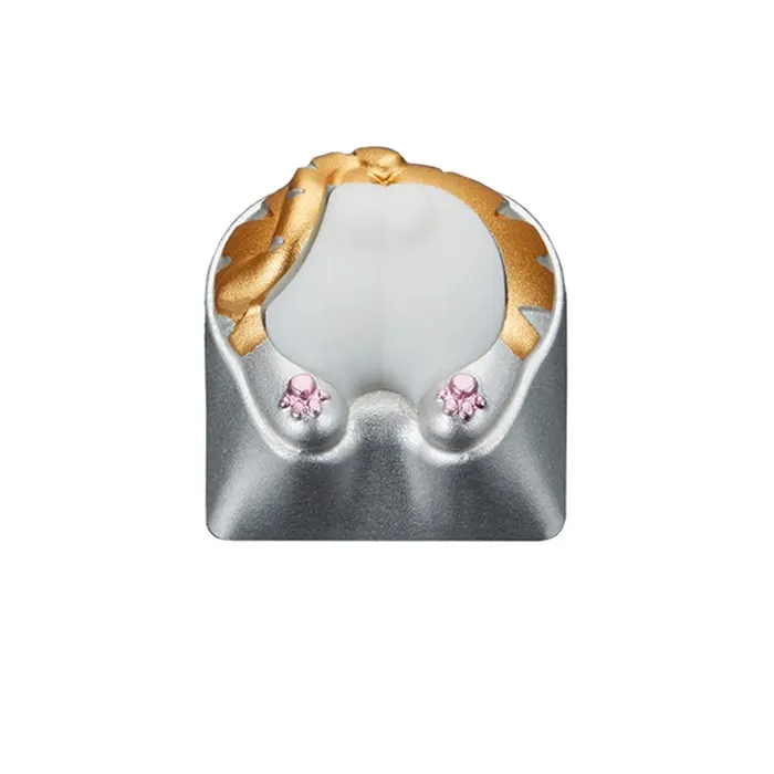 ZomoPlus Customized KITTY Cherry MX Switches And Clones Keycap With CNC Engraving (1u Size) For Mechanical Gaming Keyboard - Silver-0