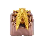 ZomoPlus Customized 3D GOLDEN CICADA Cherry MX Switches And Clones, Game And Movie Theme Metal Keycap With CNC Engraving (1u Size) For Mechanical Gaming Keyboard - Golden-0