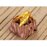ZomoPlus Customized 3D GOLDEN CICADA Cherry MX Switches And Clones, Game And Movie Theme Metal Keycap With CNC Engraving (1u Size) For Mechanical Gaming Keyboard - Golden-71788