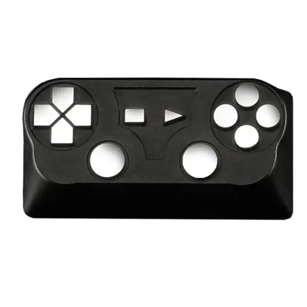 غطاء مفتاح معدني مخصص من زومو بلس GAME PAD II لتبديلات Cherry MX والنسخ المماثلة، بموضوع ألعاب وأفلام مع نقش CNC (مقاس 2U) للوحة مفاتيح ميكانيكية للألعاب - أسود/فضي-0