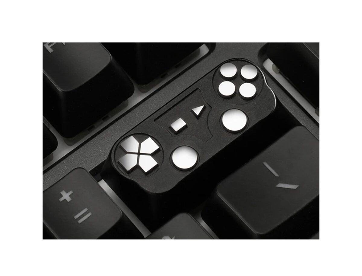 ZomoPlus Customized GAME PAD II Cherry MX Switches And Clones, Game And Movie Theme Metal Keycap With CNC Engraving (2u Size) For Mechanical Gaming Keyboard - Black/Silver-71580