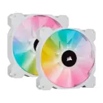 Corsair iCUE SP140 RGB ELITE Performance 140mm White PWM Fan - Dual Fan Kit with Lighting Node CORE-0