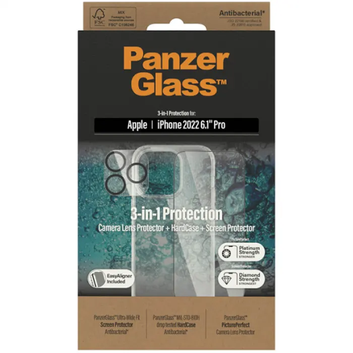 PanzerGlass For iPhone 14 Pro (6.1inch) Bundle Camera Lens Protector - HardCase - Screen Protector -0
