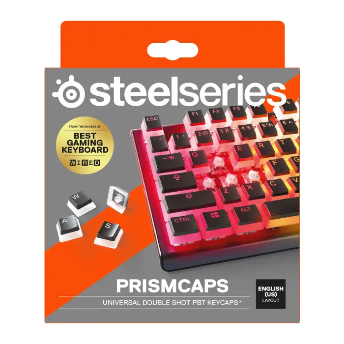 SteelSeries PrismCaps Universal Double Shot PBT Keycaps - Black-0