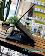 حامل لابتوب ومحور متعدد الوظائف برو من باورولوجي باللون الأسود - 72904