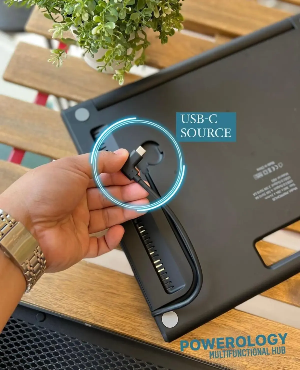 حامل لابتوب ومحور متعدد الوظائف برو من باورولوجي باللون الأسود - 72905