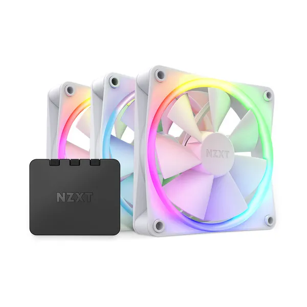 NZXT F120 RGB Triple Pack 3 x 120mm RGB Case Fans & Controller - White-0
