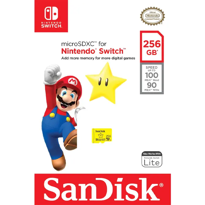 SanDisk Nintendo Switch MicroSD Memory Card - 256GB (UP TO R100/W90 MB/s)-0