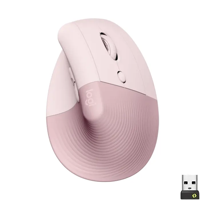 Logitech Lift Vertical Ergonomic Mouse - Pink (Rose)-0