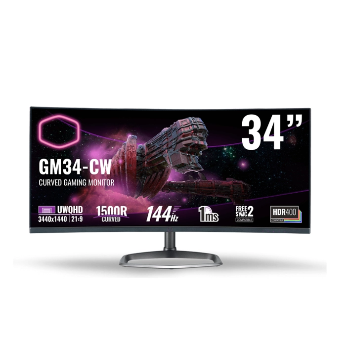 Cooler Master Gm34-cw2 34 Inch Uwqhd 144hz Curved Gaming Monitor-0
