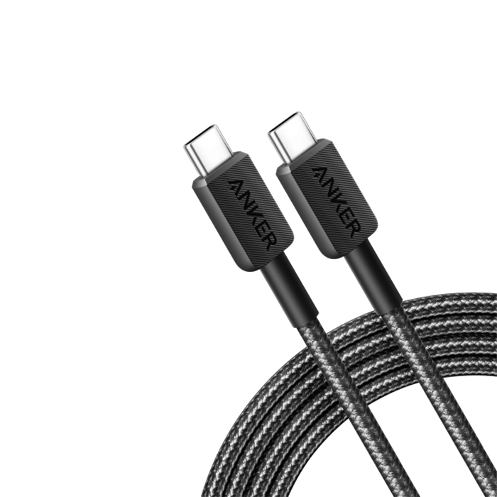 Anker 322 USB-C to USB-C Cable 60W Braided (0.9m/3ft) -Black-0