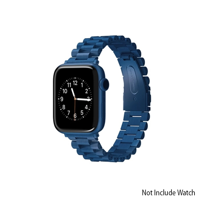 Viva Madrid Dayton Metal Watch Strap Compatible With Apple Watch 42,44,45 mm - Blue-0