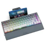 Redragon Shaco K641 Pro Wireless Aluminum Keyboard Red Switch - Grey White (English)-thumbnail