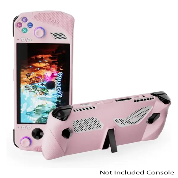 Asus Rog Ally Full-body Silicon Protector Case With Stand - Peach-0