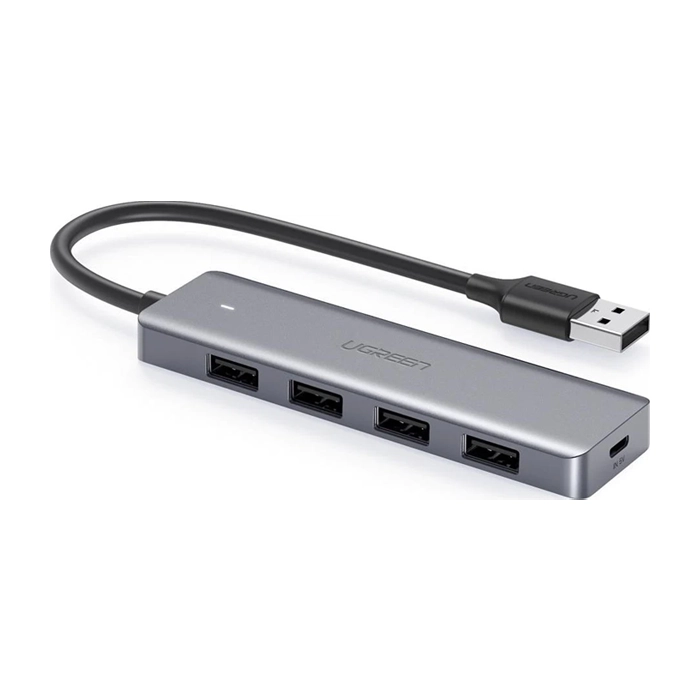 Ugreen USB HUB - 4x USB 3.2 Gen 1 with micro USB power port - gray-0