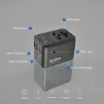 Eltoro 65W Travel Bull Adapter PD GaN Tech USB-A 2 Ports/USB-C 3 Ports - Black-100841