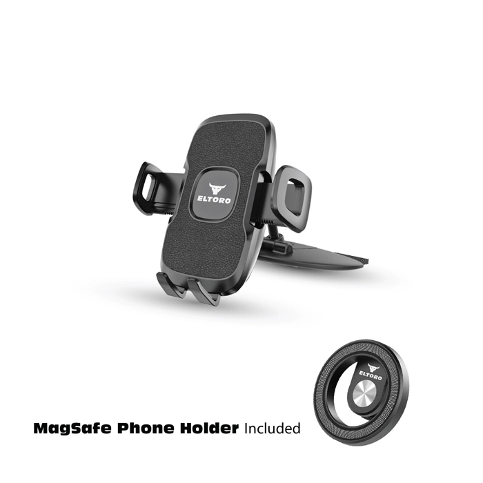 Eltoro CD Slot Car Mount with MagSafe Phone Holder - Black-0