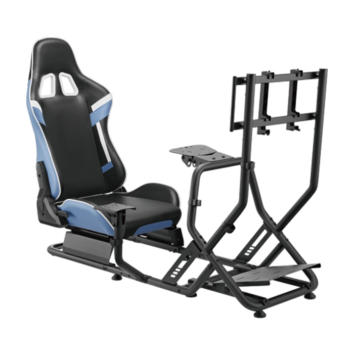Lumi Racing Simulator Cockpit With Monitor Mount Lrs09-bs03 - Black/blue-0