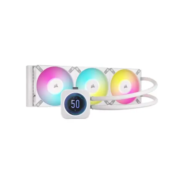 Corsair Icue H150i Elite Rgb 360mm Aio Cpu Liquid Cooler With Lcd Xt Display - White (CW-9060077-WW)-0
