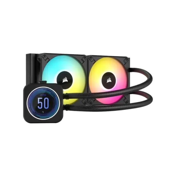 Corsair Icue H100i Elite Rgb 240mm Aio Cpu Liquid Cooler With Lcd Xt Display-0