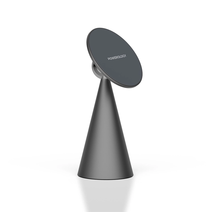 Powerology Desktop Conical Magsafe Phone Holder With 17*n5 Magnets - Dark Grey-0