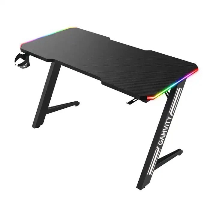 Gamvity Z-shaped (140x60x73)cm Gaming E-sports Desk With Led Rgb Light - Black Zp3-1400-0