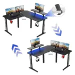 Gamvity Gaming Corner Modern L Shaped Computer Desk (140/130x60x73)cm - Black Tr-l-107035