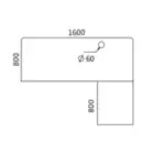 Gamvity L Shape Standing Ergonomic 3 Legs Stand Up Modern Furniture Table Electric Height Adjustable Desk(1000x1750mm) - Black-112978