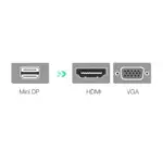 Ugreen Mini Dp To Hdmi + Vga Converter (Silver)-108119