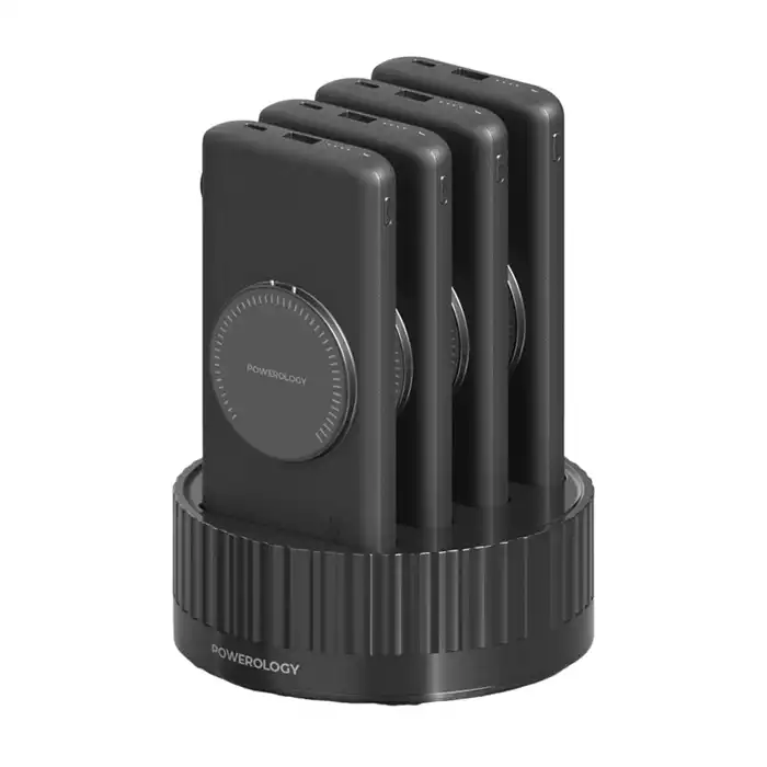 Powerology 4 In 1 Powerbank Terminal 10000 Mah, Built-in Cable - Magsafe - Black-0