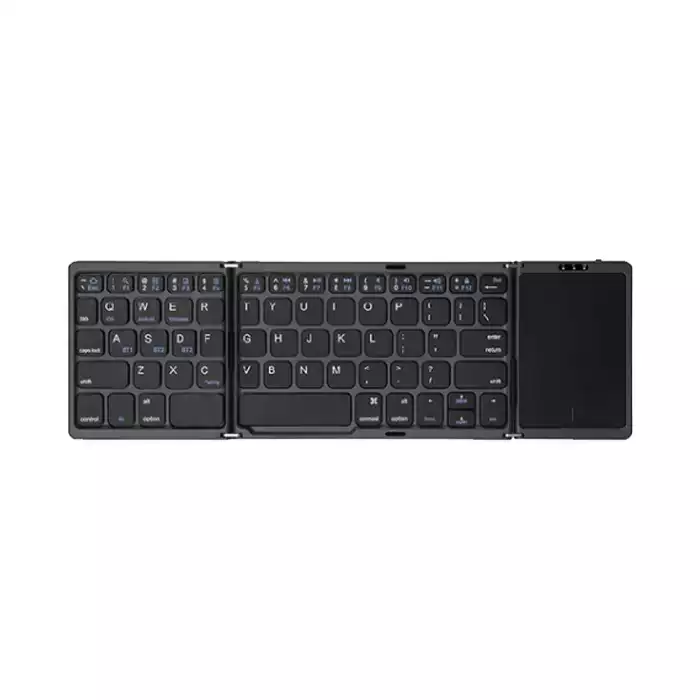 Foldable Bluetooth Keyboard With Touchpad - Portable And Rechargeable Multi-device Keyboard For Travel And Work-0